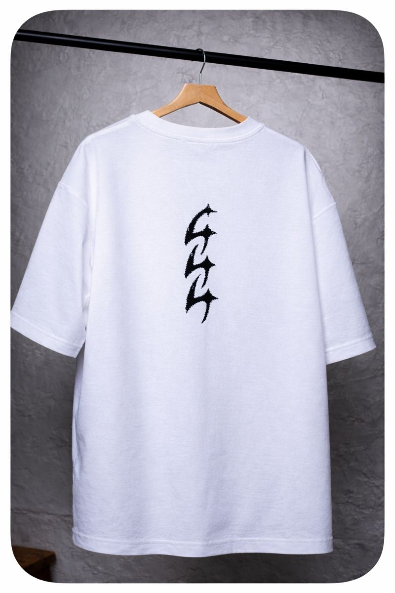 T-shirt oversize 444 blanc — vue de dos, coupe ample streetwear premium