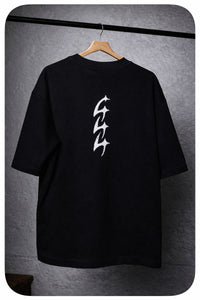 T-shirt oversize 444 noir — vue de dos, coupe ample streetwear premium
